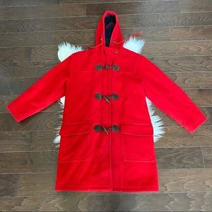 L.L. Bean Wool Winter Paddington style Coat Red